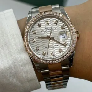 RLX Datejust 36mm 126281 Silver Palm Index Dial Jubilee Bracelet