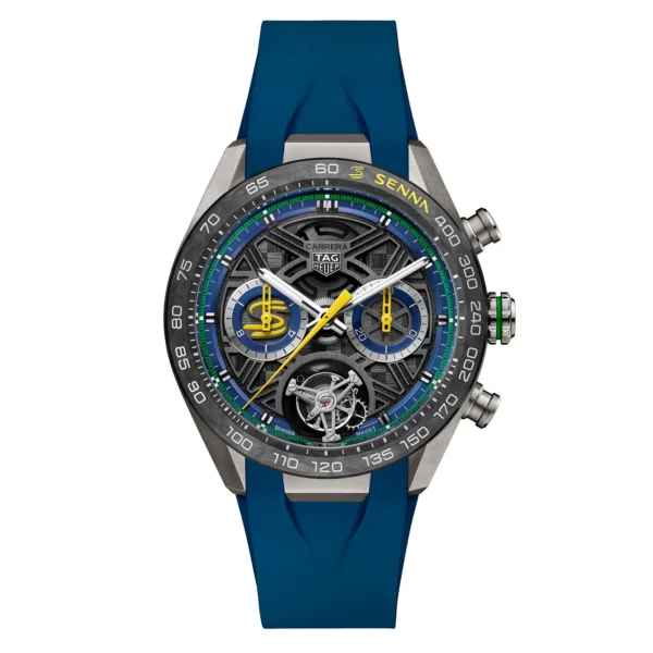 【7A Quality】TAG Heuer Carerra Chronograph Tourbillon Extreme Sport X Senna 44mm Limited Editon Mens Watch Blue CBU5081.FT6274