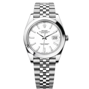 RLX Datejust 41mm 126300 White Index Oyster Stainless Steel Watch