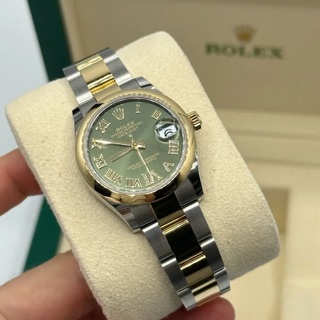 RLX Datejust m278243-0015/0016 31mm Olive Green Dial Yellow Rolesor Oyster Watch