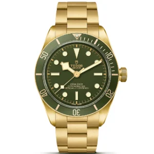 【7A Quality】TUDOR Black Bay 58 18K 39mm 18ct Yellow Gold Green Dial Bracelet Watch M79018V-0006