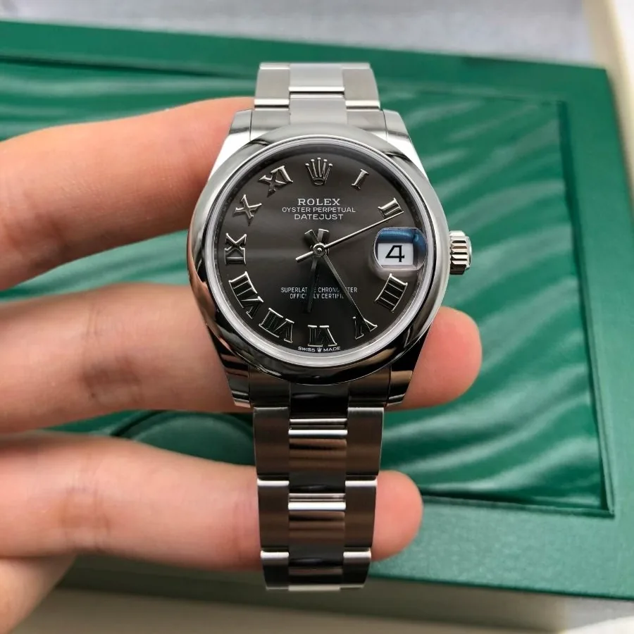 RLX Datejust m278240-0015/0016 31mm Dark Grey Roman Domed Bezel Oyster Oystersteel