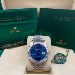 RLX Datejust 41mm 126300 Blue Roman Oyster Stainless Steel Watch