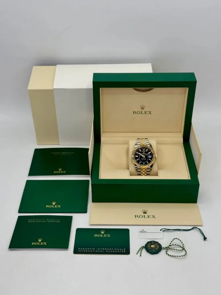 RLX Sky-Dweller 42mm 336933-0003/0004 Two-Tone Yellow Gold Black Dial Jubilee