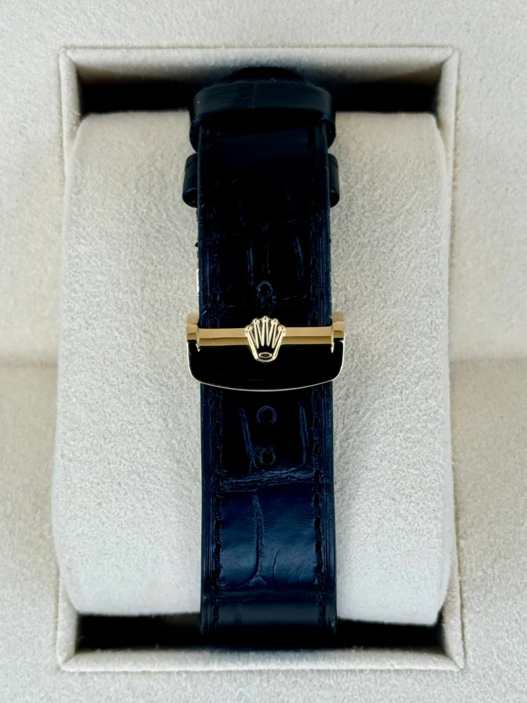 Rolex 1908 Yellow Gold Black Dial Black Alligator Strap - 52508-0002