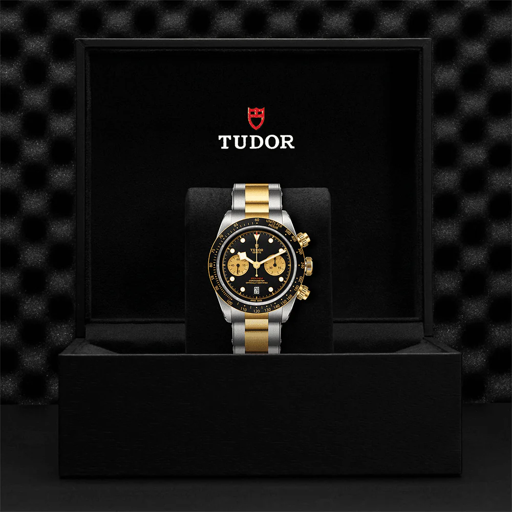 【7A Quality】TUDOR Black Bay S&G 41mm Black/Gold Dial Men's Chronograph Bracelet Watch M79363N-0001