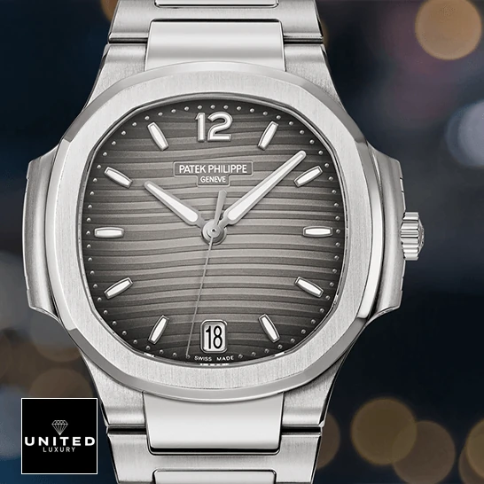 Patek Philippe Nautilus 71181A-011 Grey Dial Steel Bezel Replica front view