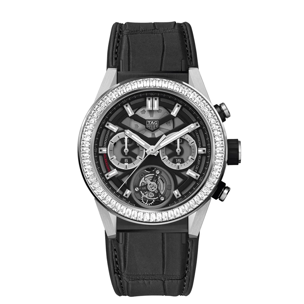 【7A Quality】TAG Heuer Carrera Chronograph Tourbillon Automatic 45mm Titanium PVD CAR5A81.FC6377