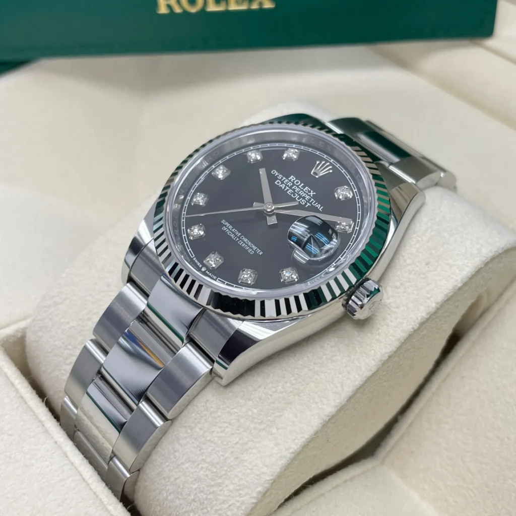RLX Datejust 36mm 126234 Black Diamond Dial Stainless Steel Oyster Mens Watch