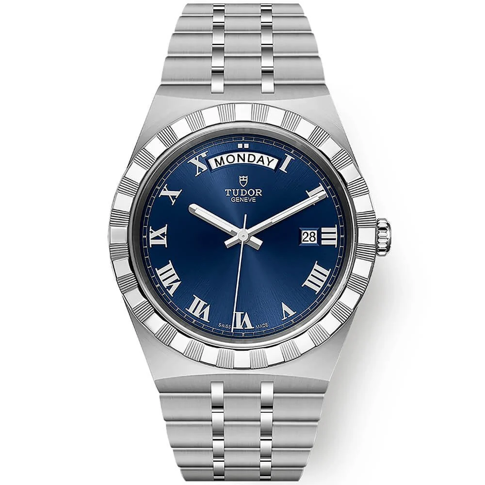 【7A Quality】TUDOR Royal Date/Day 41mm Blue Roman Dial Men's Automatic Watch M28600-0005