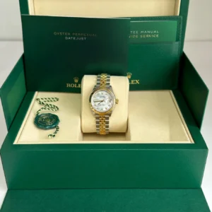 RLX Datejust m278273-0027/0028 31mm White Mother-of-Pearl Dial Stainless Steel and Yellow Gold Oyster Watch