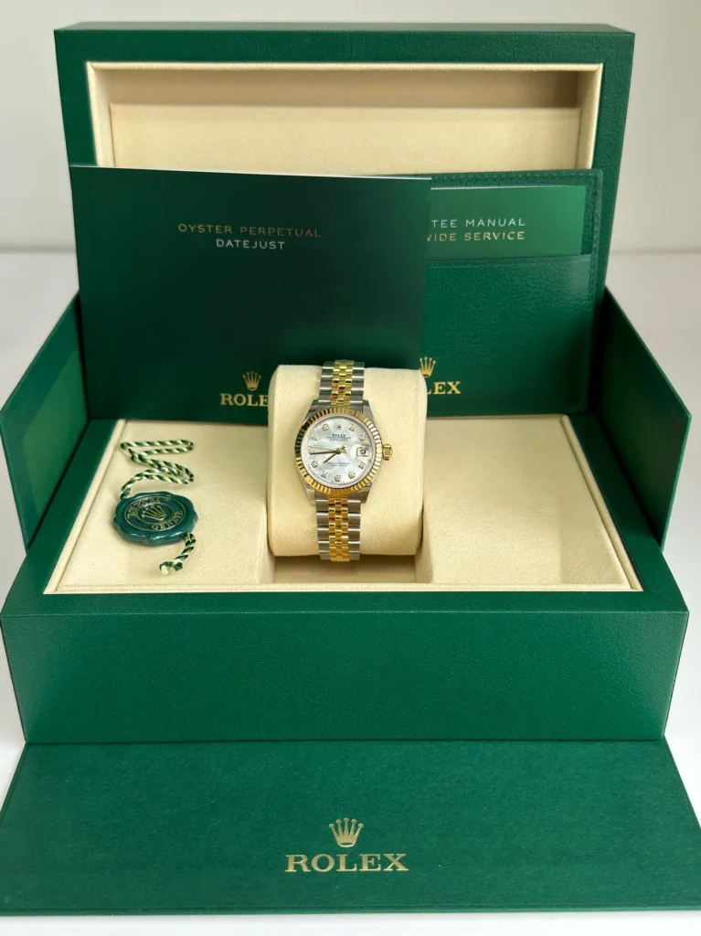RLX Datejust m278273-0027/0028 31mm White Mother-of-Pearl Dial Stainless Steel and Yellow Gold Oyster Watch