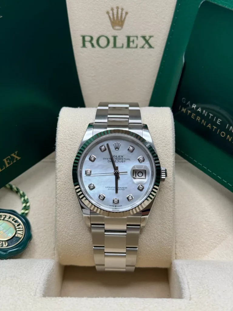 RLX Datejust 36mm 126234 Mother of Pearl Diamond Dial Oyster Stainless Steel