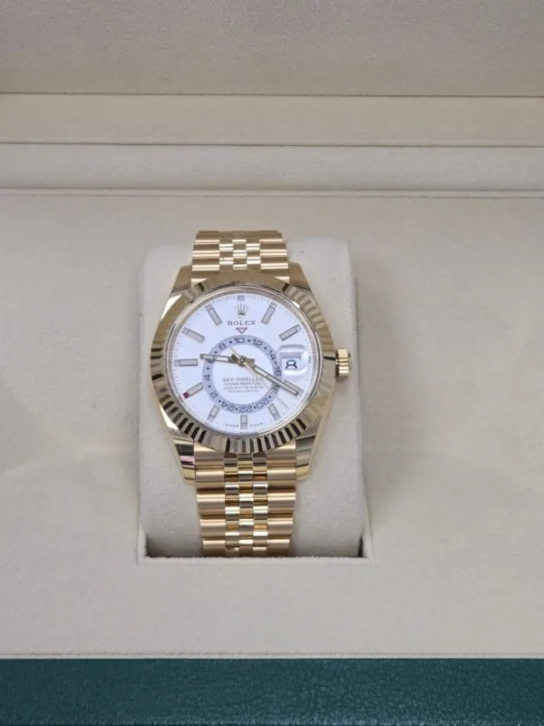 RLX Sky-Dweller 42mm 336938-0003/0006 Yellow Gold White Dial Jubilee