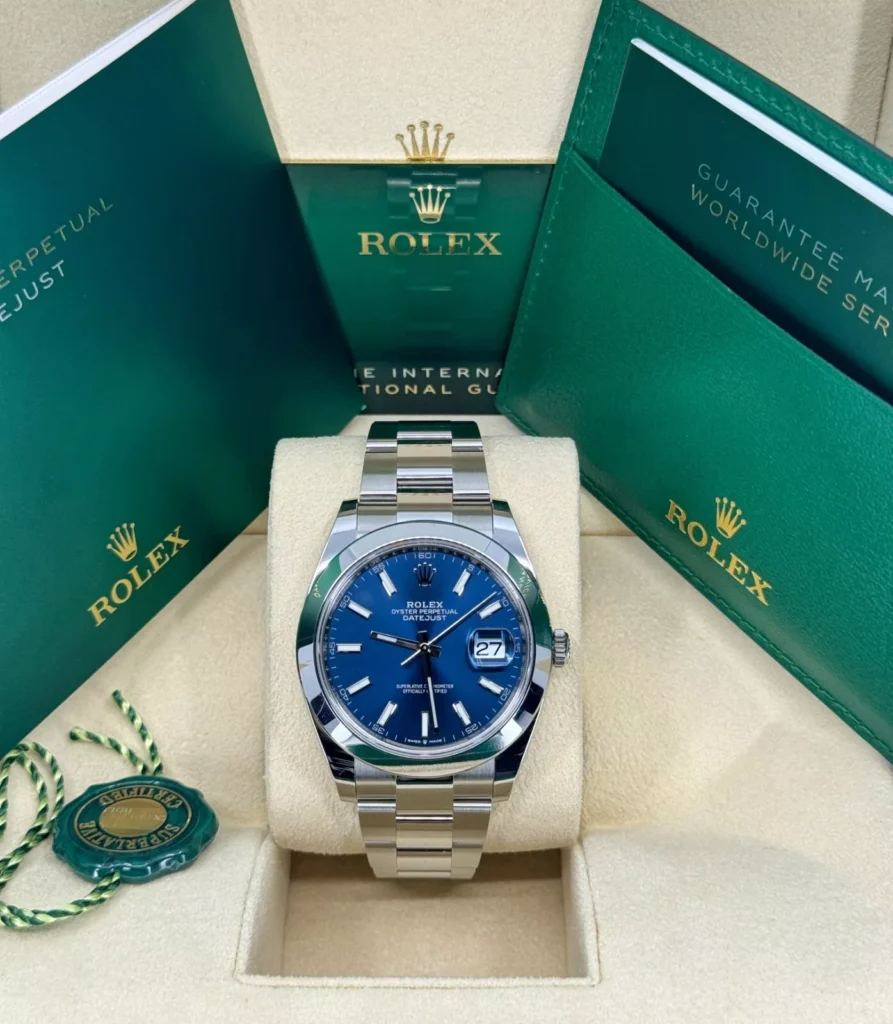 RLX Datejust 41mm 126300 Blue Index Jubilee Stainless Steel Men’s Watch