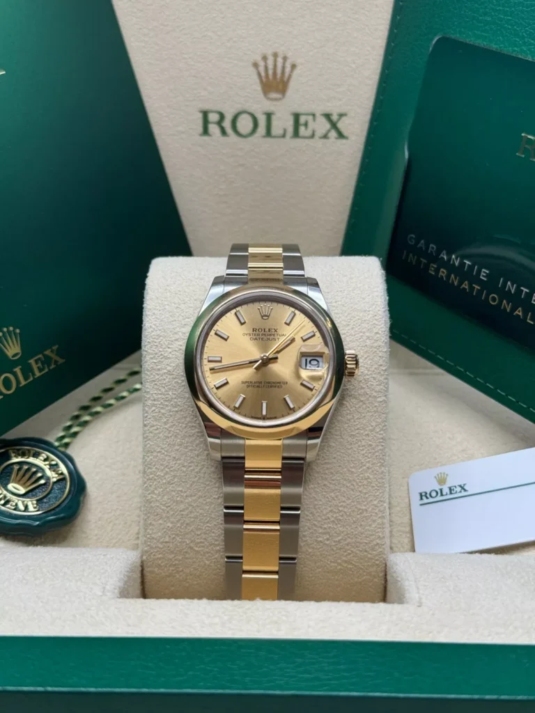 RLX Datejust m278243-0013/0014 31mm Champagne Dial Yellow Rolesor Oyster Watch