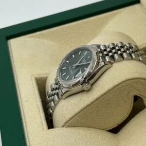 RLX Datejust m278344-0019/0020 Mint Green Dial 31mm Domed Diamond Oyster Watch