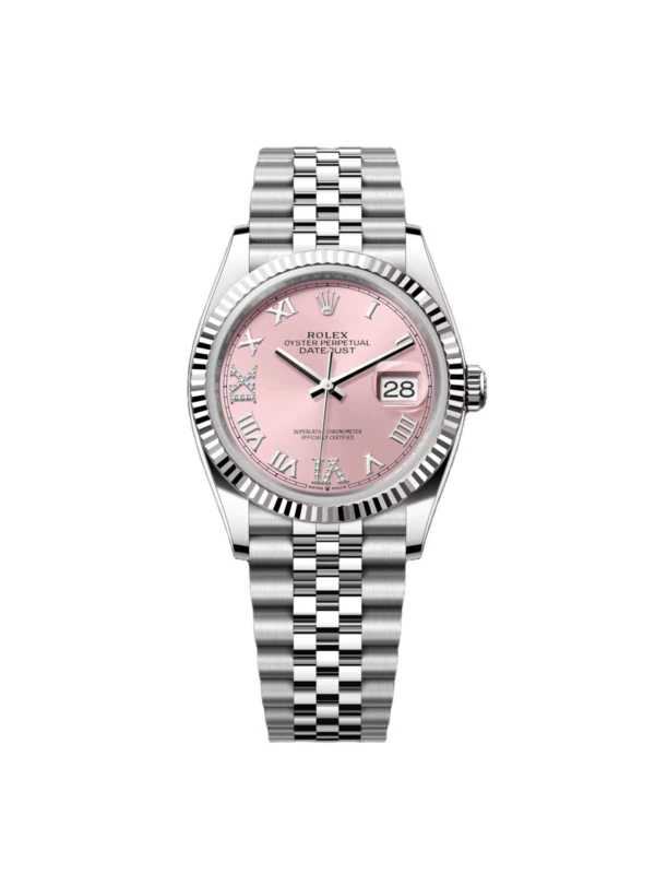 RLX Datejust 36mm 126234 Pink Roman Dial Oyster Stainless Steel