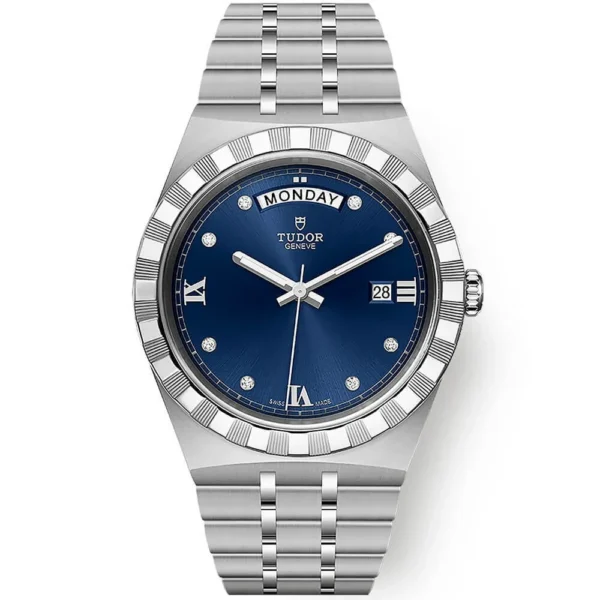 【7A Quality】TUDOR Royal Date/Day 41mm Blue Diamond Set Dial Men's Automatic Watch M28600-0006