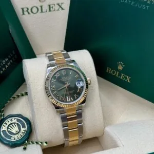RLX Datejust m278273-0015/0016 31mm Olive Green Dial Stainless Steel and Yellow Gold Oyster Watch