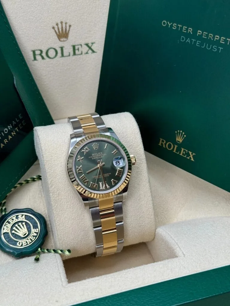 RLX Datejust m278273-0015/0016 31mm Olive Green Dial Stainless Steel and Yellow Gold Oyster Watch