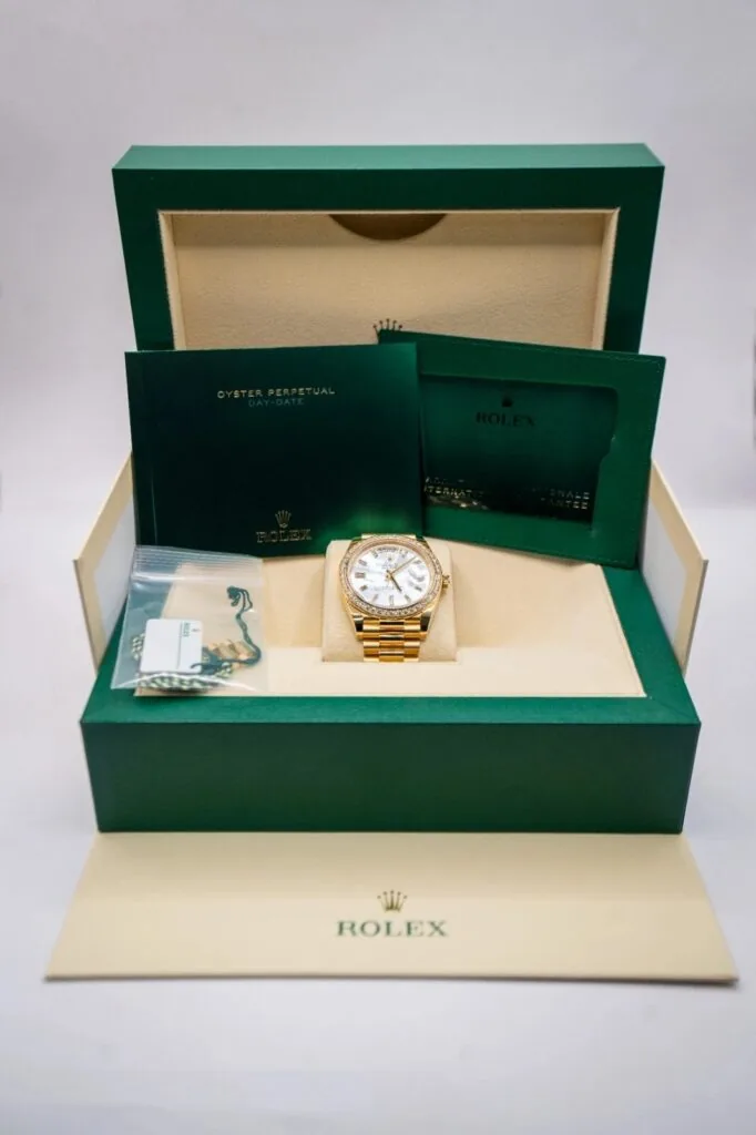 RLX Day-Date 40mm White Mother-of-Pearl Dial President Watch 228348RBR-0046
