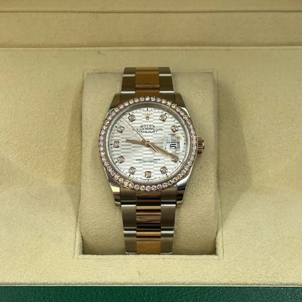 RLX Datejust 36mm 126281 Silver Palm Index Dial Jubilee Bracelet