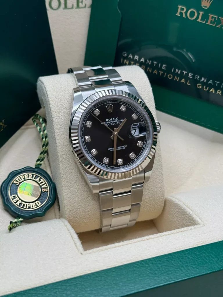 RLX Datejust 41mm 126334 Black Diamond Oyster Stainless Steel Mens Watch