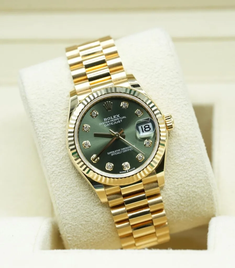 RLX Datejust m278278-0011 Olive Green 31mm Dial President Bracelet Watch