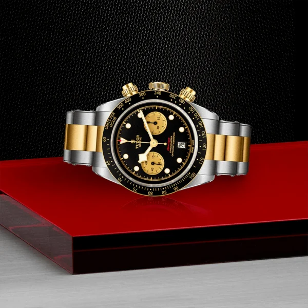 【7A Quality】TUDOR Black Bay S&G 41mm Black/Gold Dial Men's Chronograph Bracelet Watch M79363N-0001