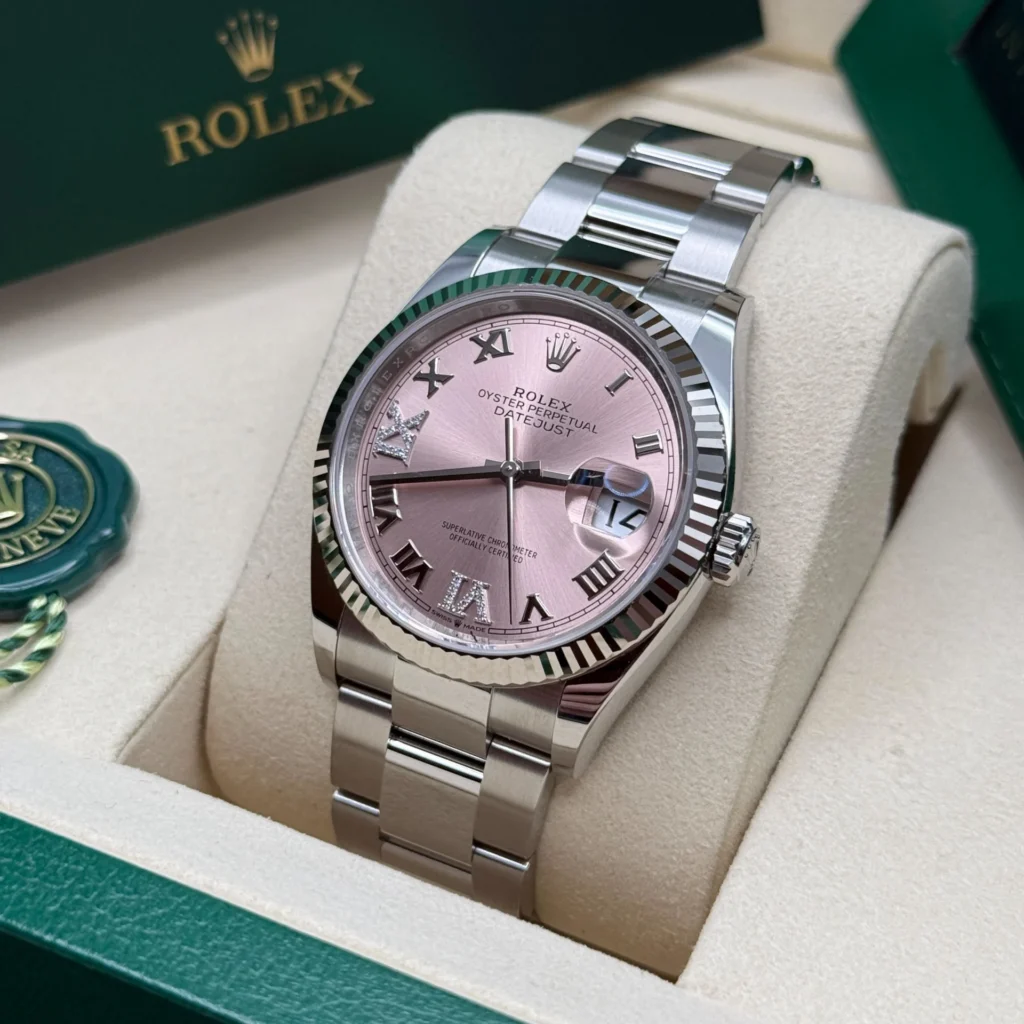 RLX Datejust 36mm 126234 Pink Roman Dial Oyster Stainless Steel