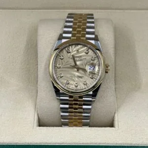 RLX Datejust 36mm 126203 Golden Palm Dial Domed Bezel Oyster Bracelet