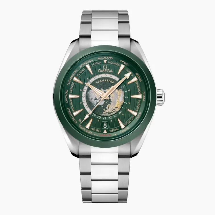 Omega AQUA TERRA 150M CO‐AXIAL MASTER CHRONOMETER GMT WORLDTIMER 43 MM