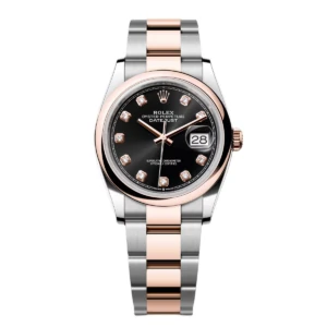 RLX Datejust 36mm 126201 Bright Black Dial Jubilee Bracelet Watch
