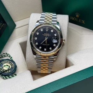 RLX Datejust 41mm 126333 Black Diamond Jubilee Steel and Yellow Gold Men’s Watch