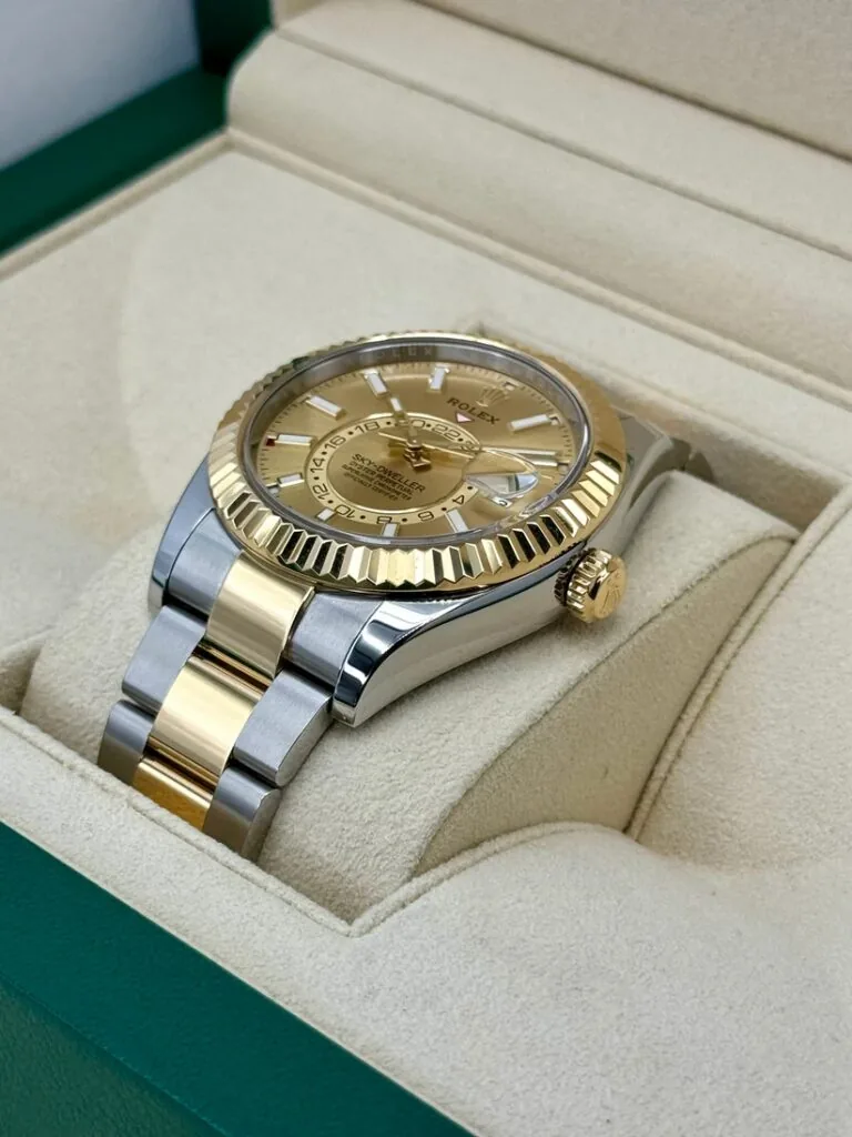 RLX Sky-Dweller 42mm 336933-0001/0002 Two-Tone Yellow Gold Champagne Dial Oyster