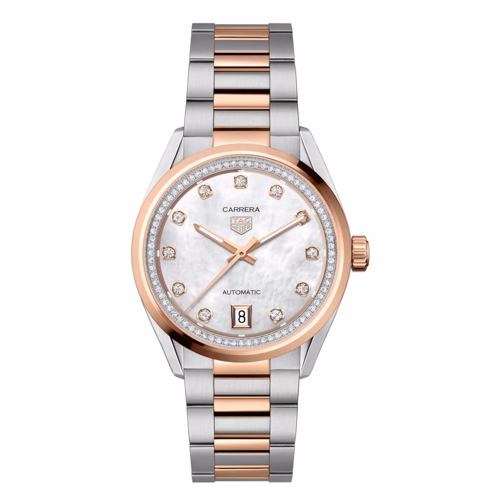 【7A Quality】TAG Heuer Carrera Date 36mm Ladies Watch Mother Of Pearl Diamond WBN2351.BD0000
