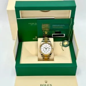 RLX Sky-Dweller 42mm 336933-0005/0006 Two-Tone Yellow Gold White Dial Oyster