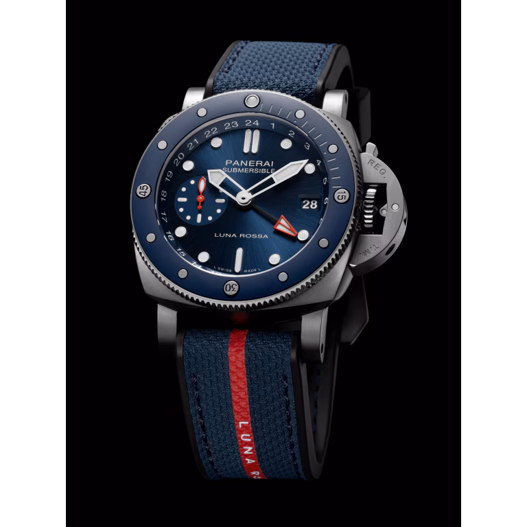 【7A Quality】Panerai Submersible GMT Luna Rossa Titanio 42mm PAM01507