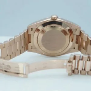RLX Day-Date "President" 40mm Everose Gold Sundust Diamond Baguette Dial - 228235