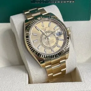 RLX Sky-Dweller 42mm 336938-0001/0004 Yellow Gold Champagne Dial Jubilee