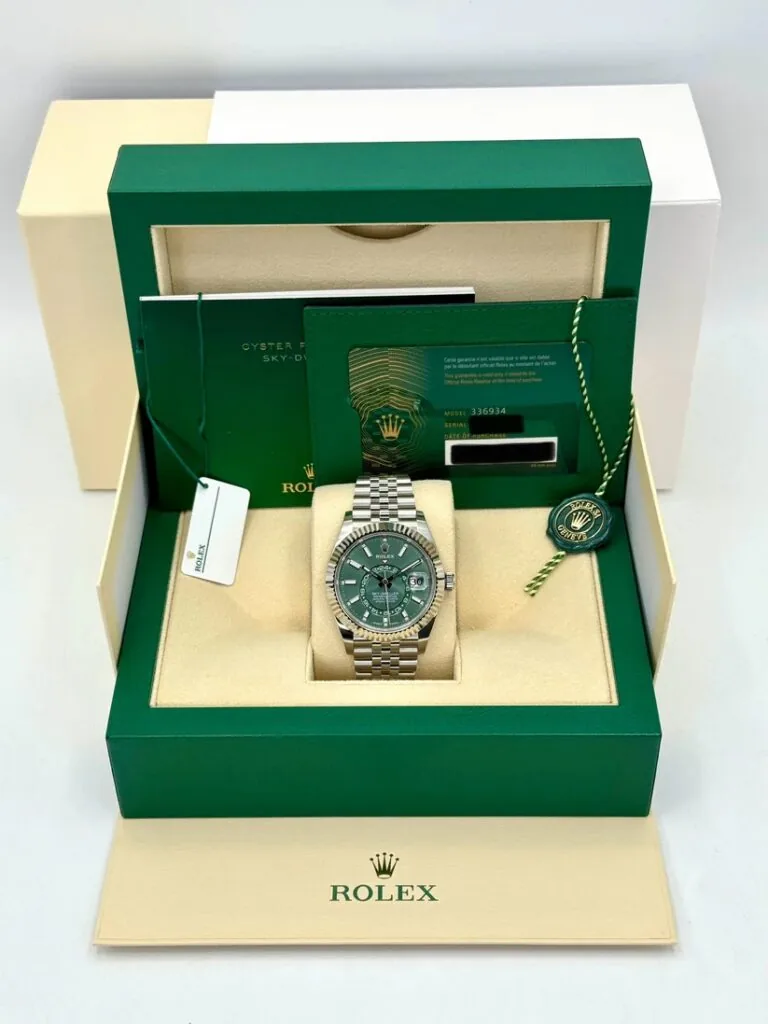 RLX Sky-Dweller 42mm 336934-0001/0002 Stainless Steel Green Dial Oyster