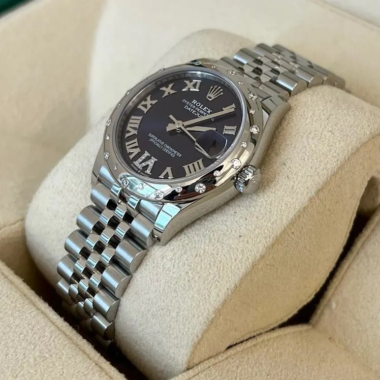 RLX Datejust m278344-0027/0028 Aubergine Diamond Dial 31mm Oyster