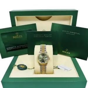 RLX Datejust m278273-0029/0030 31mm Olive Green Dial Stainless Steel and Yellow Gold Oyster Watch