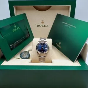 RLX Datejust m278274-0033/0034 Bright Blue Dial 31mm Fluted Bezel Oyster Bracelet