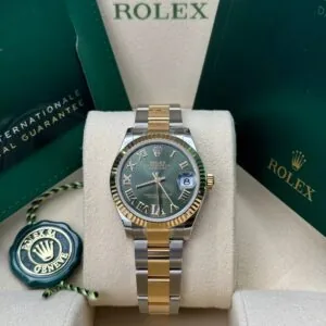 RLX Datejust m278273-0015/0016 31mm Olive Green Dial Stainless Steel and Yellow Gold Oyster Watch