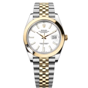 RLX Datejust 41mm 126303 White Index Oyster Steel and Yellow Gold Mens Watch