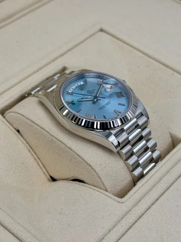 RLX Day-Date "President" 40mm Platinum Ice Blue Roman Dial - 228236