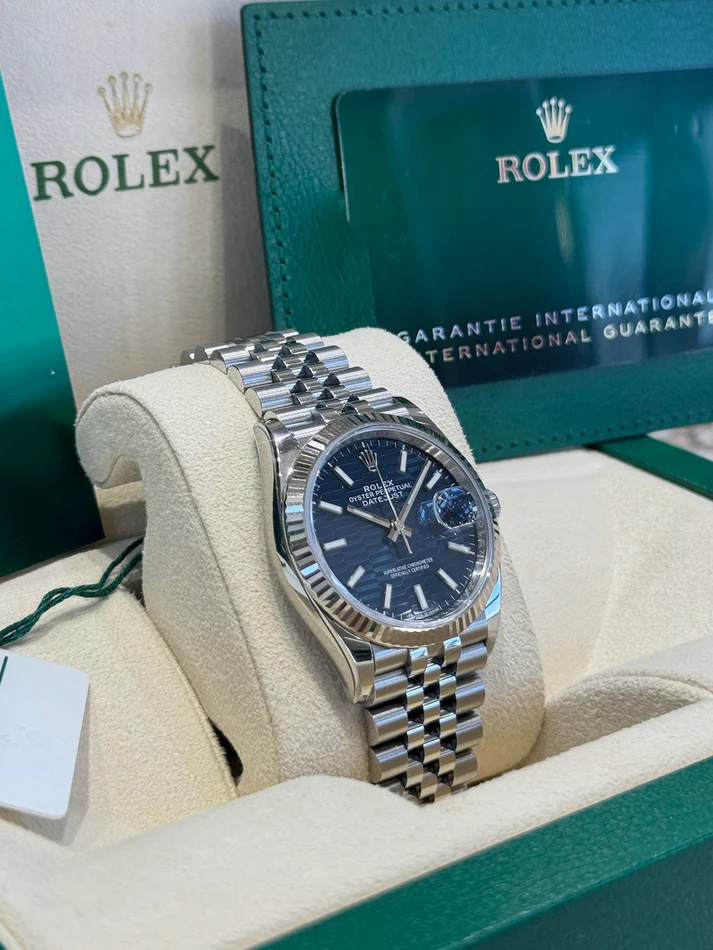 RLX Datejust 36mm 126234 Blue Fluted Motif Dial Jubilee Bracelet