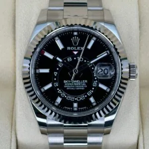 RLX Sky-Dweller 42mm 336934-0007/0008 Stainless Steel Black Dial Oyster